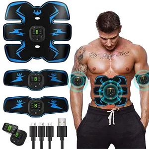 Abs Stimulator Abdominal Muscle,EMS ABS Trainer Body Toning Fitness, USB Rechargeable Toning Belt ABS Fit Weight Muscle Toner Workout Machine for Men & Women