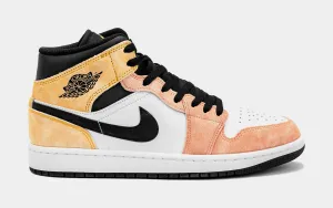 Air Jordan 1 Retro Mid Flight Club Mens Lifestyle Shoes (Pink/Black)