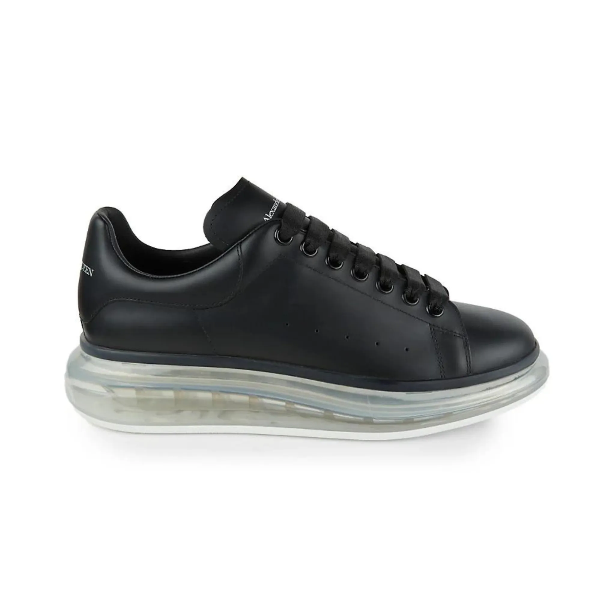 Alexander McQueen Men's Oversized Gel Sole Leather Platform Sneakers