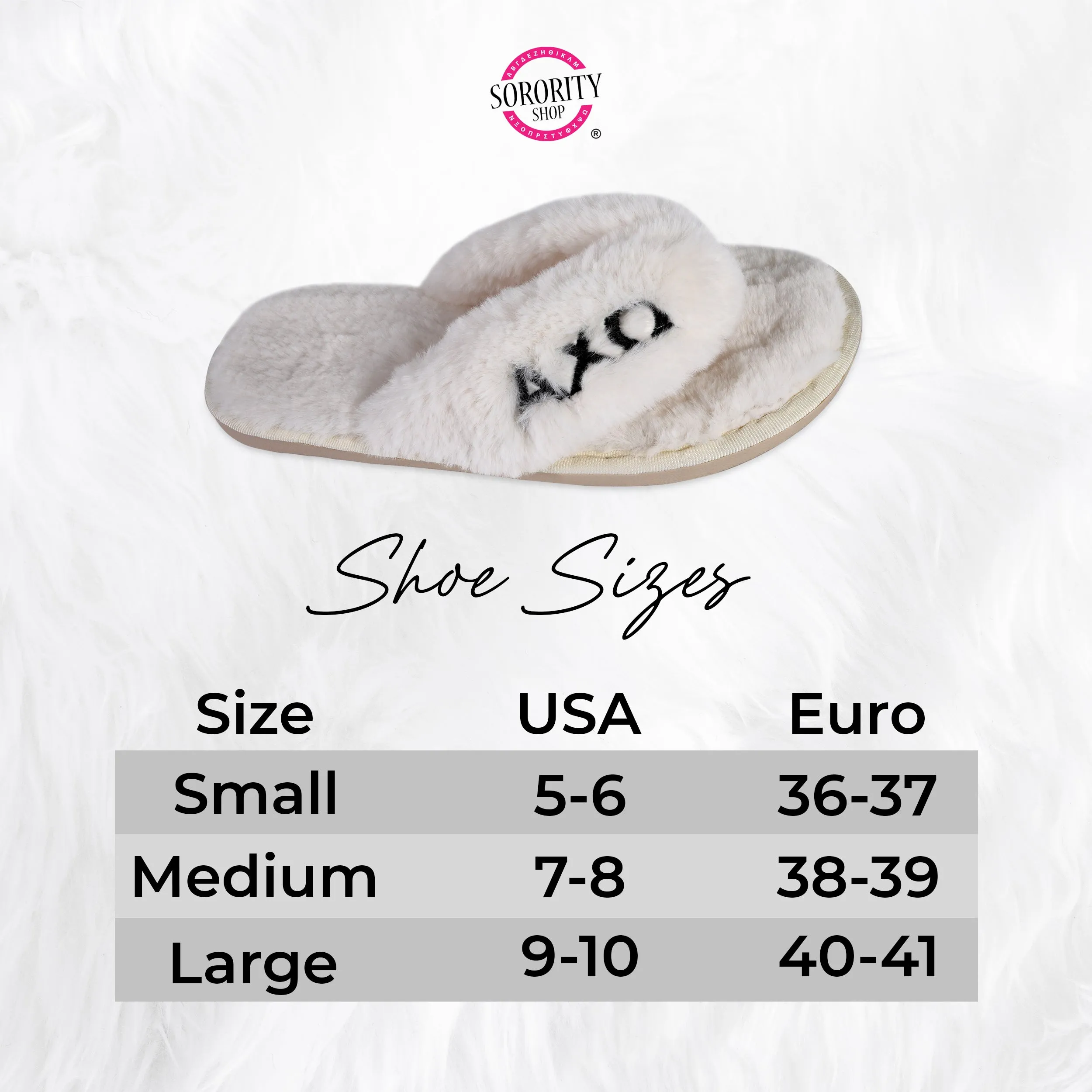 Alpha Sigma Alpha - Furry Slippers Women - With ASA Embroidery Logo