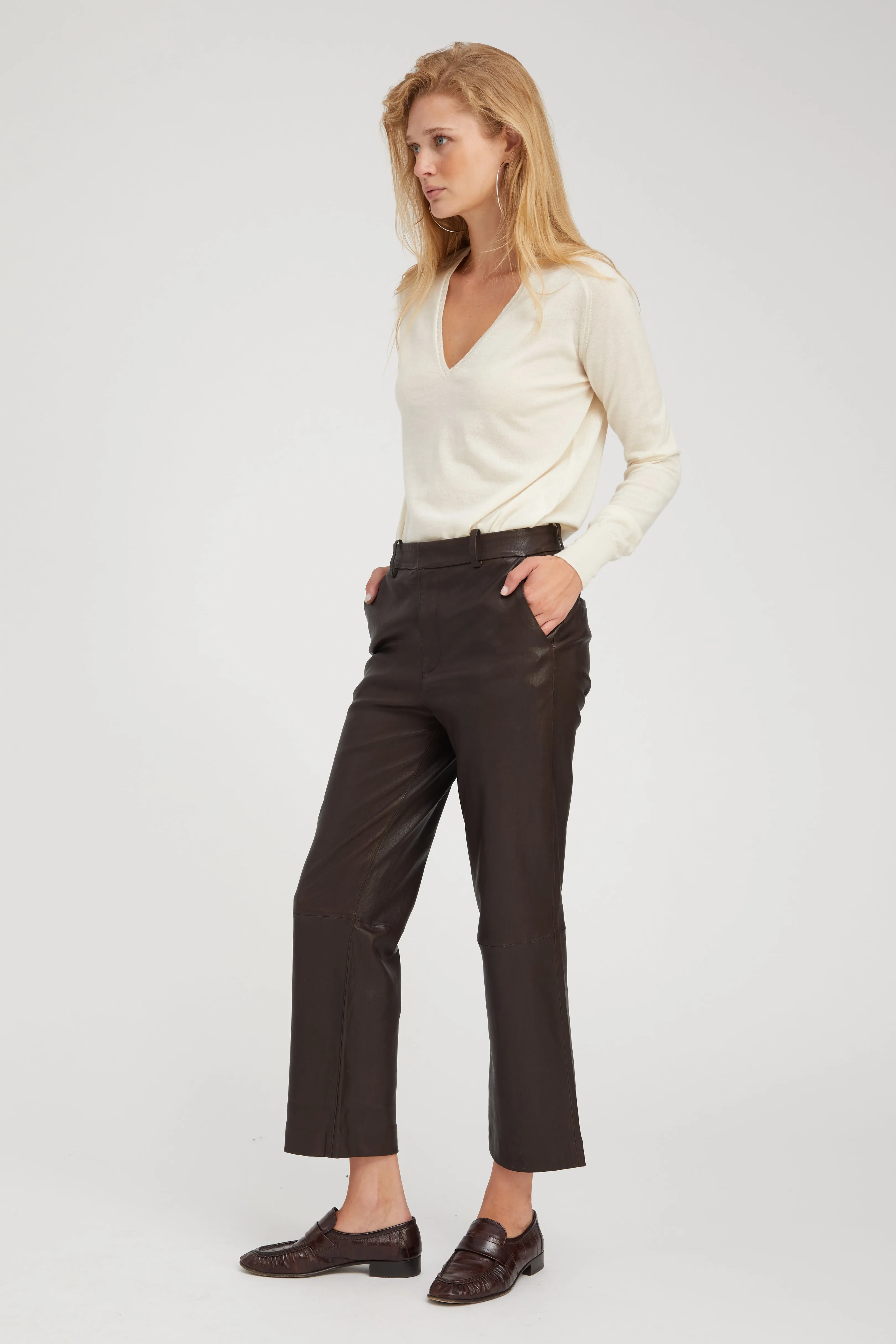 Americano Leather Cropped Trousers