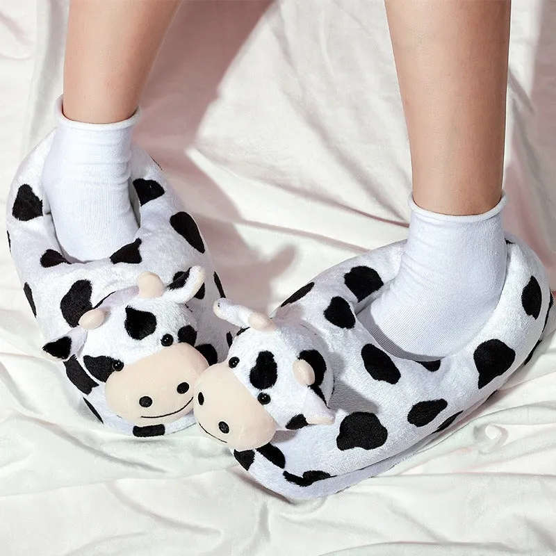 Animal Cow Slippers Plush non-slip warm cotton indoor slippers