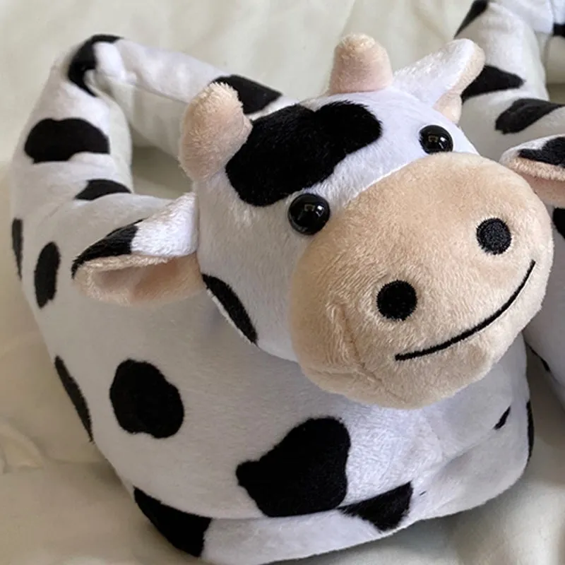 Animal Cow Slippers Plush non-slip warm cotton indoor slippers