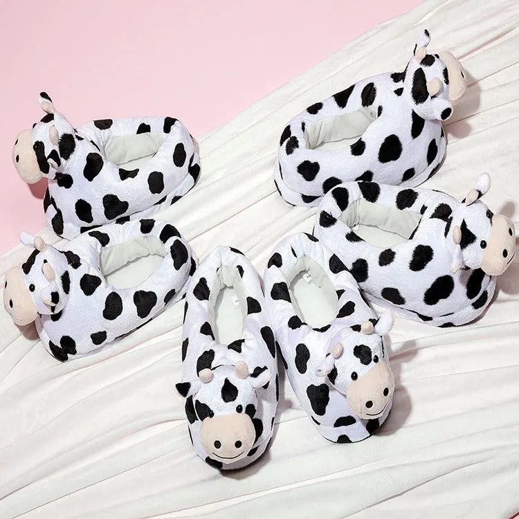 Animal Cow Slippers Plush non-slip warm cotton indoor slippers