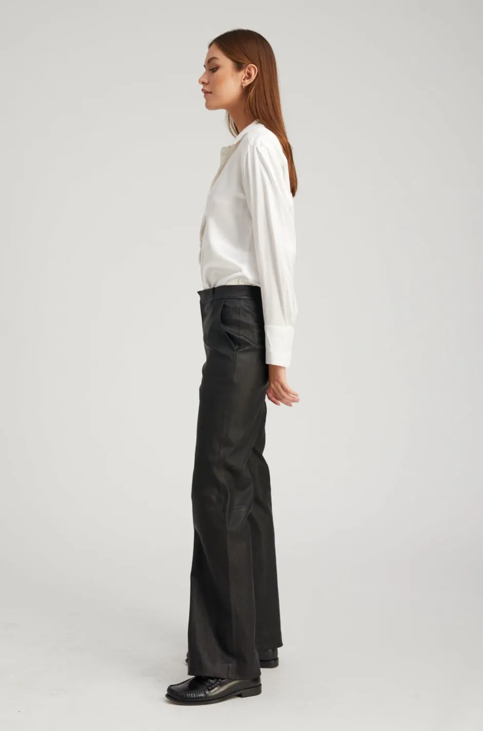 Black Leather Classic Trousers PR