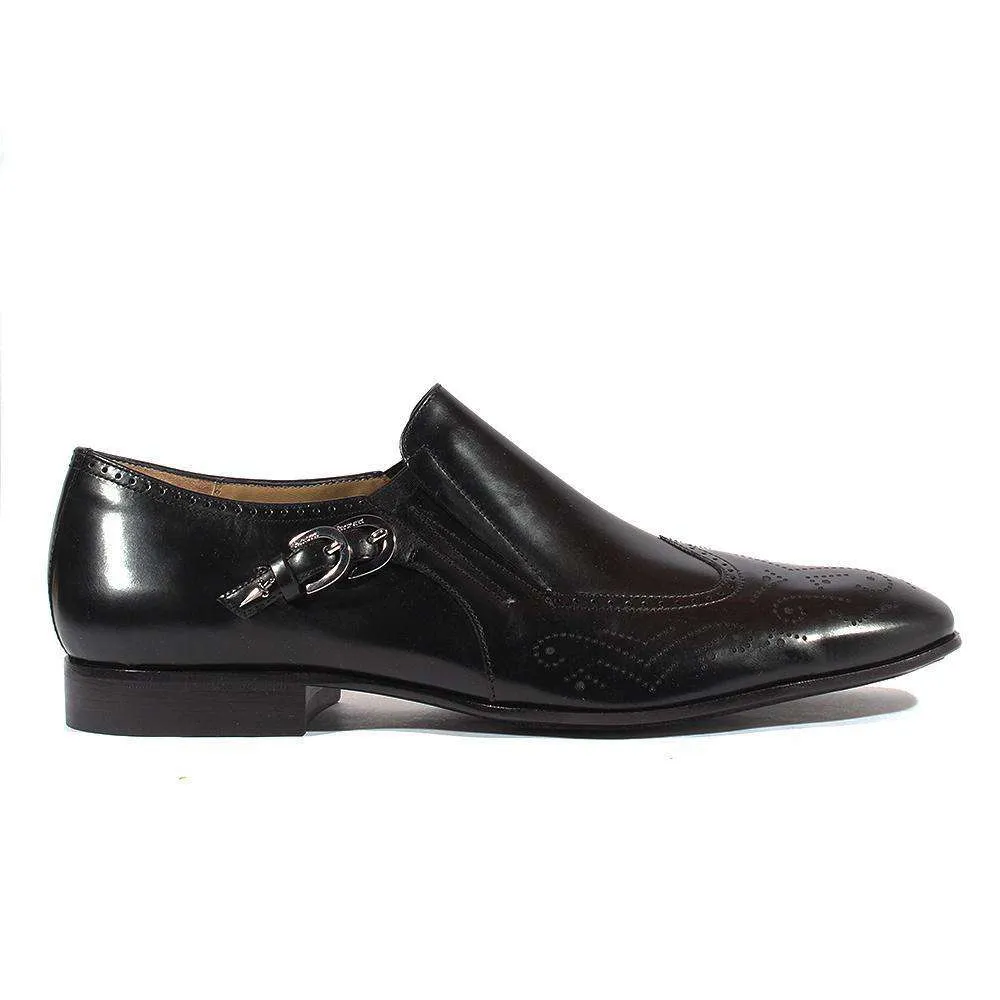 Cesare Paciotti Luxury Italian Italian Men's Designer Shoes Magic Baby Black Leather Loafers (CPM2664)