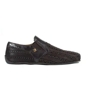 Cesare Paciotti Luxury Italian Italian Men's Designer Shoes Pannelo Black Leather Loafers (CPM2638)