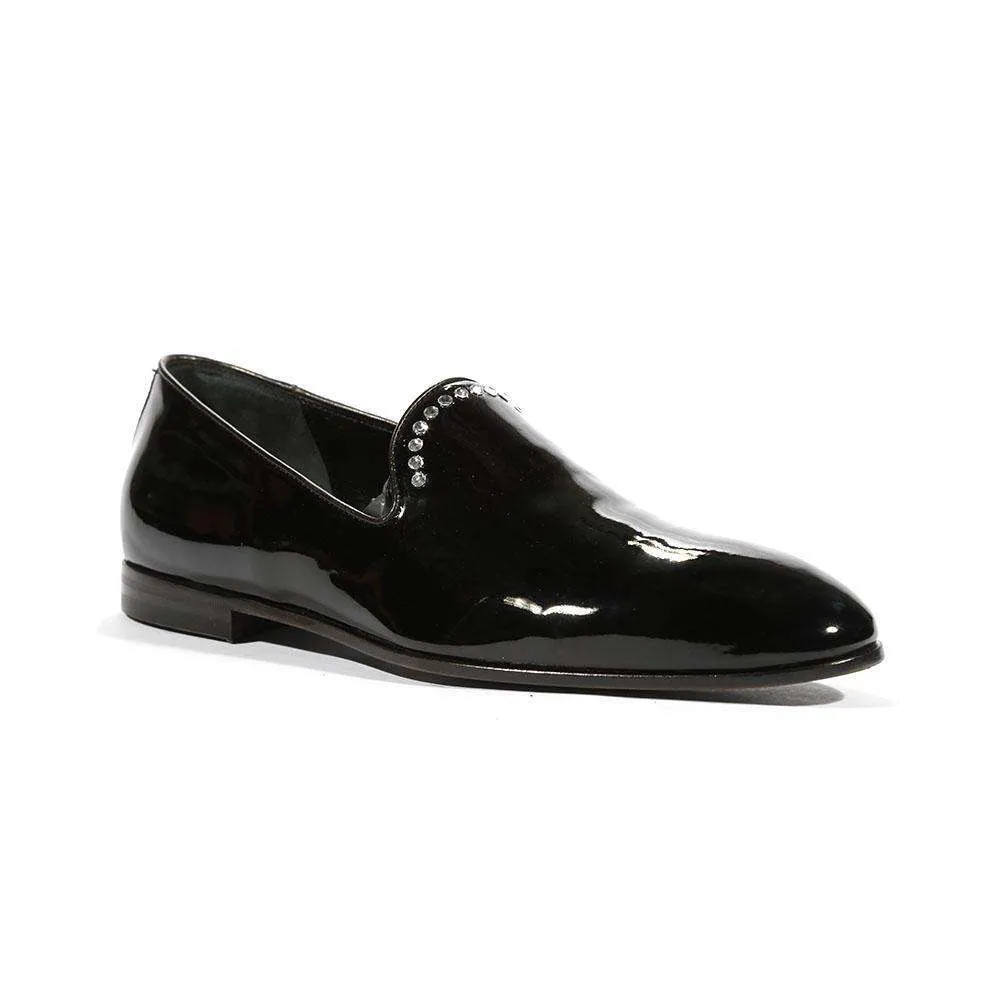 Cesare Paciotti Luxury Italian Men's Loafers Patent Calf Black Designer Shoes (CPM5463)