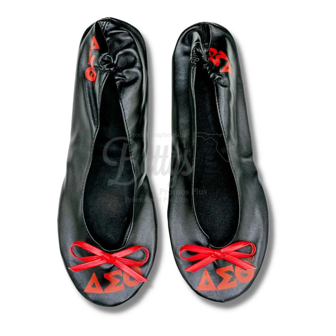 Delta Sigma Theta ΔΣΘ Printed Foldable Ballet Flats with Carrying Case