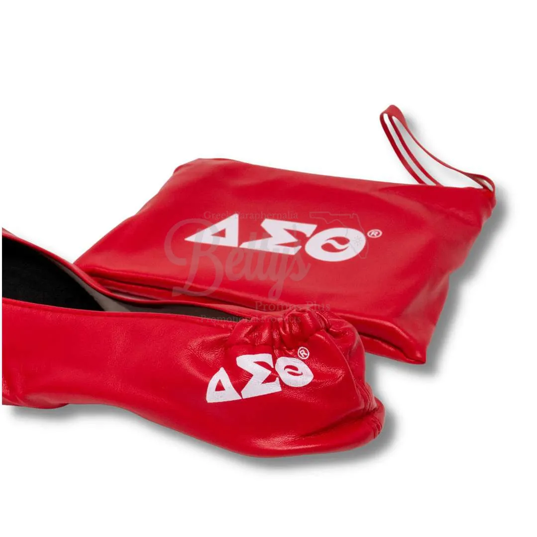 Delta Sigma Theta ΔΣΘ Printed Foldable Ballet Flats with Carrying Case