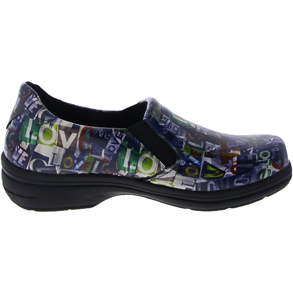 Easy Works by Easy Street Womens Bind Patent Leather Slip On Clogs