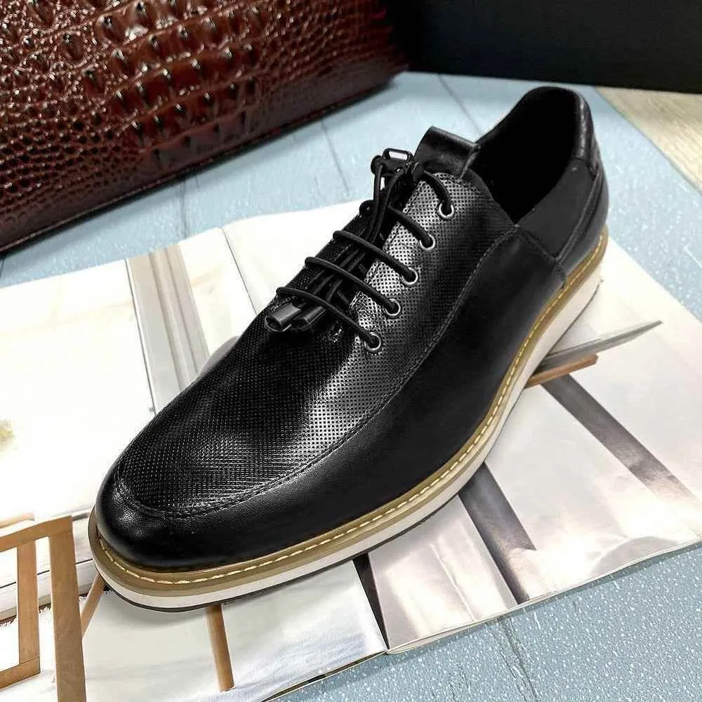 Fashion Sneakers Men's Casual Shoes FCOS13 Leather Flat Oxfords