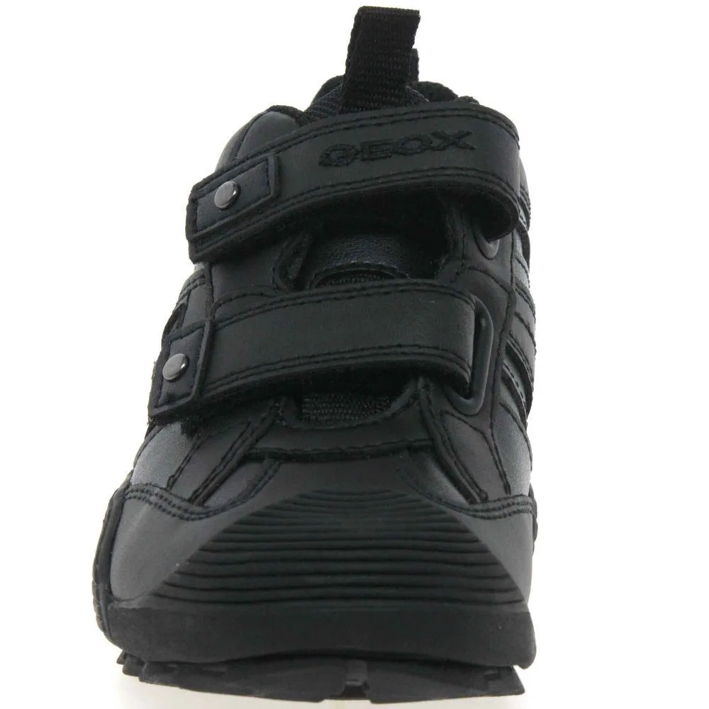 Geox J Savage Black Velcro School Shoes