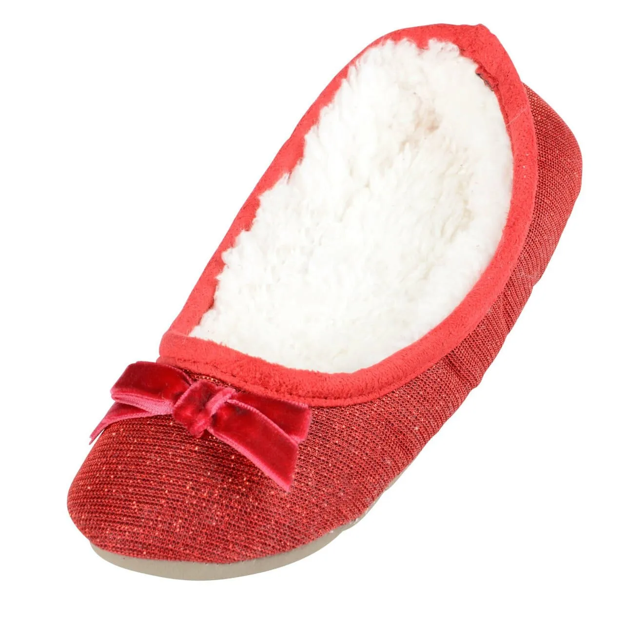 Girls Sparkle Effect Ballet Slippers Assorted Colours