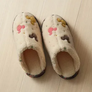 JP x BM - Mickey Mouse Fluffy Boa Slippers for Adults (Color: Cream)