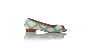 Kate Peeptoe 20mm Ballet - Green White Diamond Endek