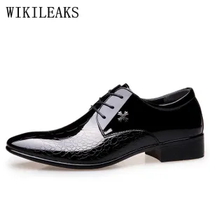 Lackleder schwarz oxford schuhe f&uuml;r m&auml;nner krokodilleder schuhe m&auml;nner hochzeit schuhe formalen mens spitz kleid schuhe italien derby