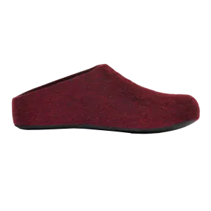 Lahtiset Felt Slippers w/ Rubber Sole, Plum Red