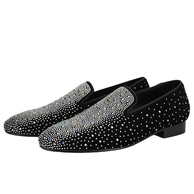 Luxurious Rhinestones Men Loafers - Men Shoes