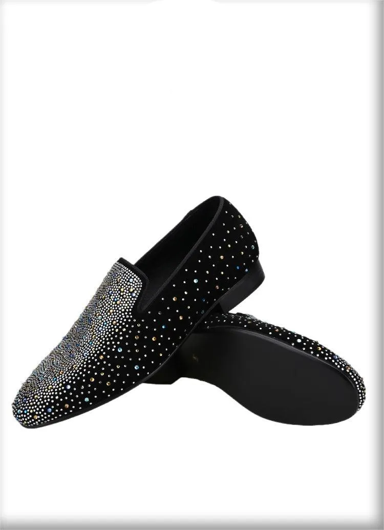 Luxurious Rhinestones Men Loafers - Men Shoes