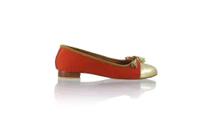 Marie 20mm Ballet -  Burnt Orange Canvas & Gold Leather