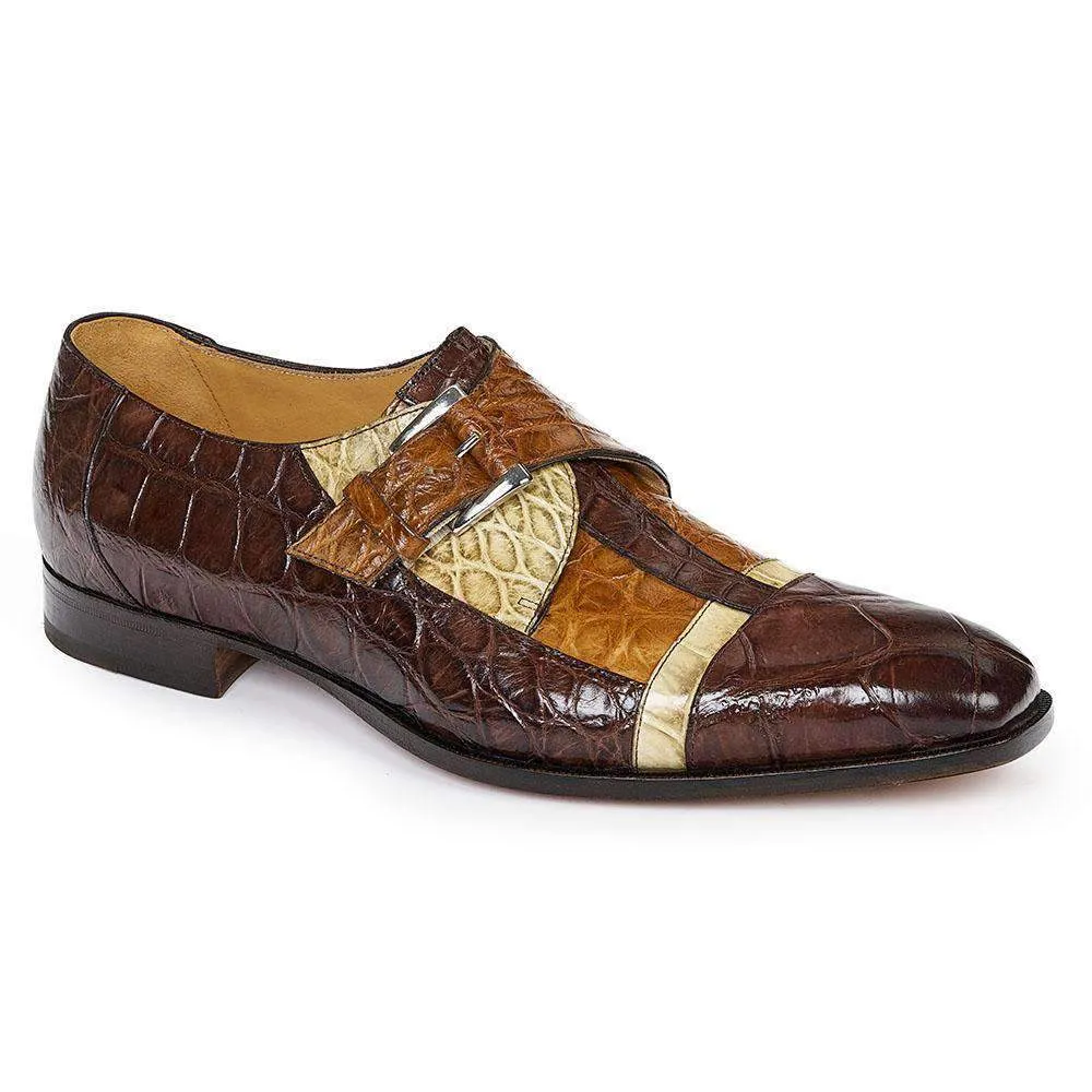 Mauri Designer Shoes Exotic Skin Men's Ontano Bone & Brandy Alligator Body Loafers 4841(MA4801) Special Order