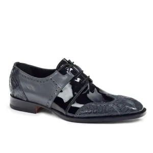 Mauri Men's Baby Croc / Patent & Nappa Tri Tone Grey Oxfords 53130/2 (MA4418)