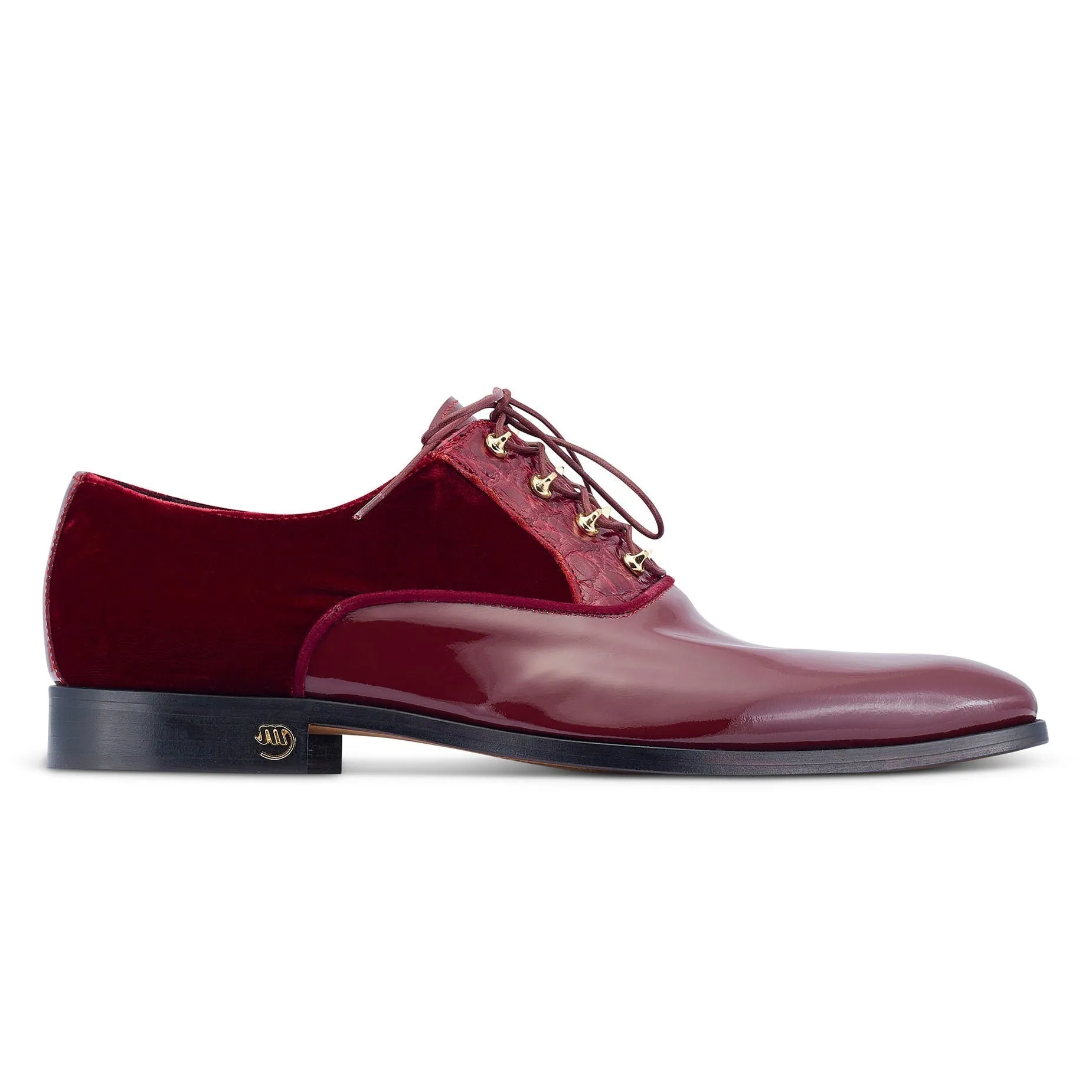 Mauri Tycoon 4993 Men's Shoes Ruby Red Alligator/ Velvet / Patent Leather Formal / Dress Oxfords (MA5475)