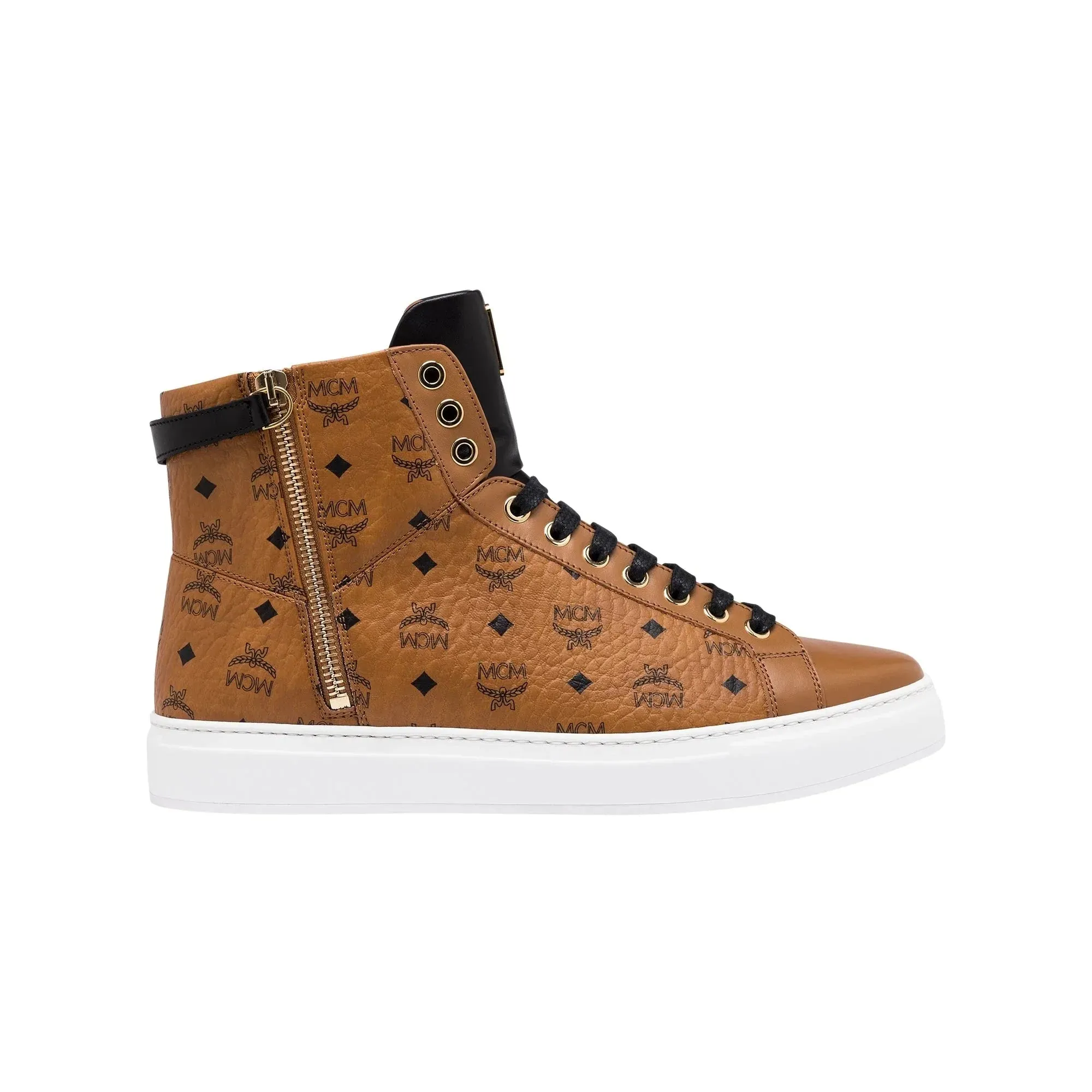 MCM Mens Classic High-Top Sneakers in Visetos