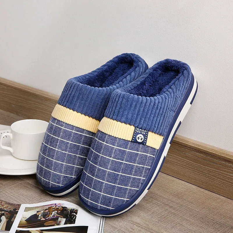 Men Warm Slippers Cotton Winter Plush Indoor Household Shoes Winter Slippers shoes Slippers