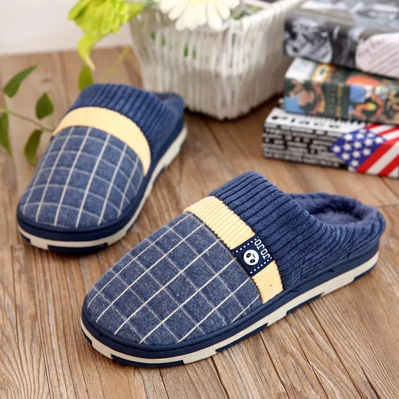 Men Warm Slippers Cotton Winter Plush Indoor Household Shoes Winter Slippers shoes Slippers