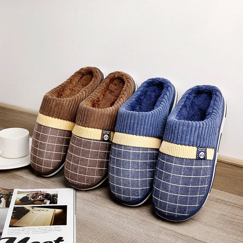 Men Warm Slippers Cotton Winter Plush Indoor Household Shoes Winter Slippers shoes Slippers