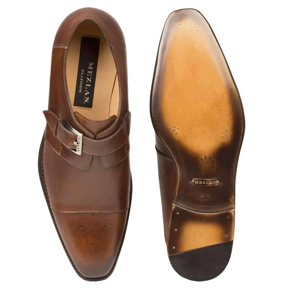 Mezlan Men's Luxury Designer Shoes Jean Cognac Italian Calfskin Loafers (MZ2145)