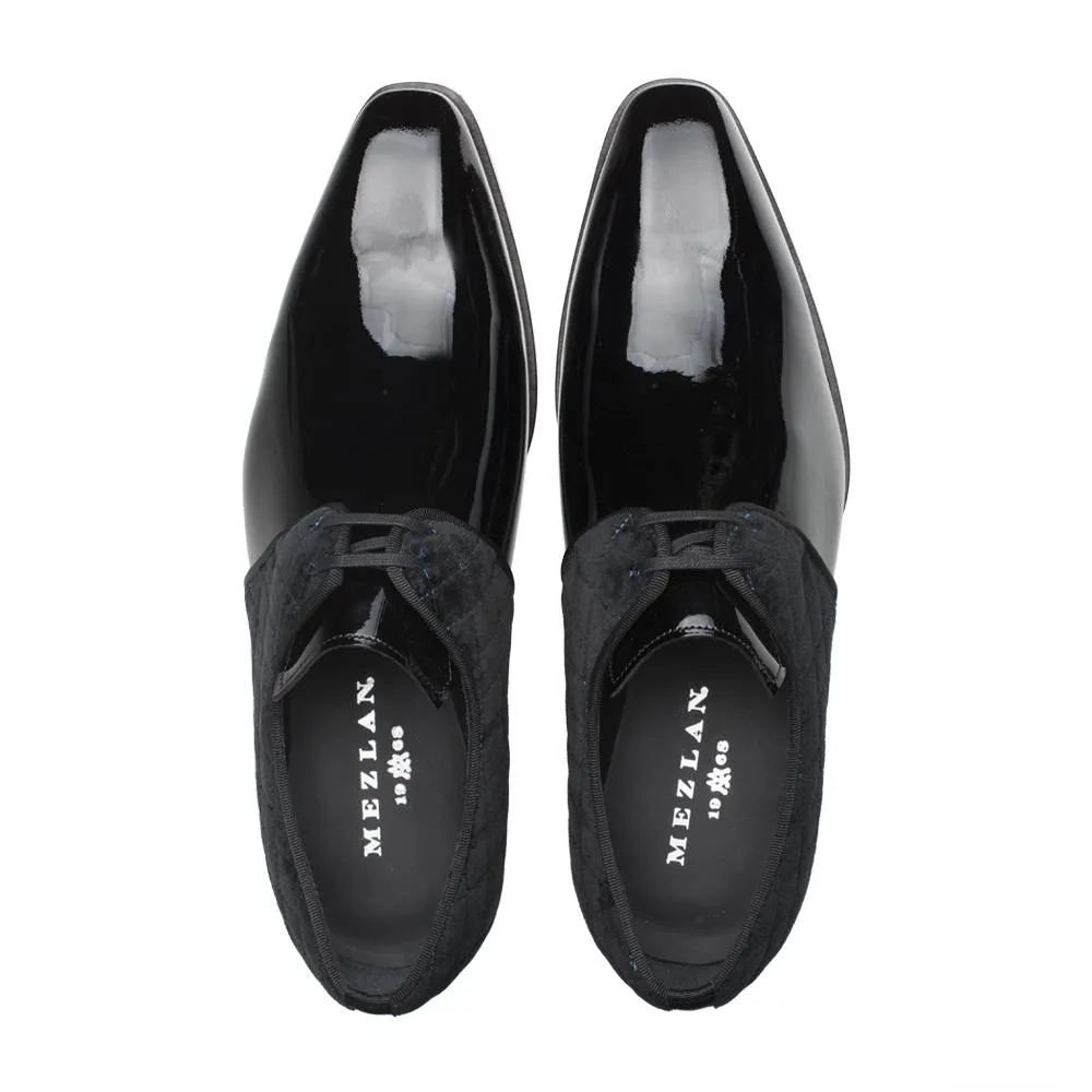 Mezlan S20307 Men's Shoes Black Velvet / Patent Leather Dress Derby Oxfords (MZS3427)