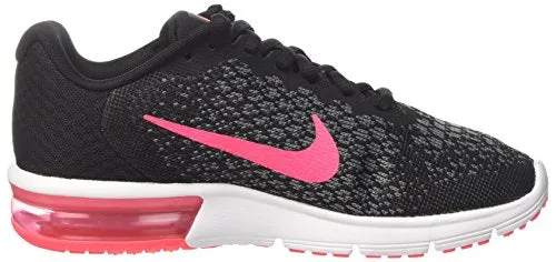 Nike Women's Air Max Sequent 2 Running Shoe Black/Racer Pink/Anthracite/Cool Grey Size 9 M US