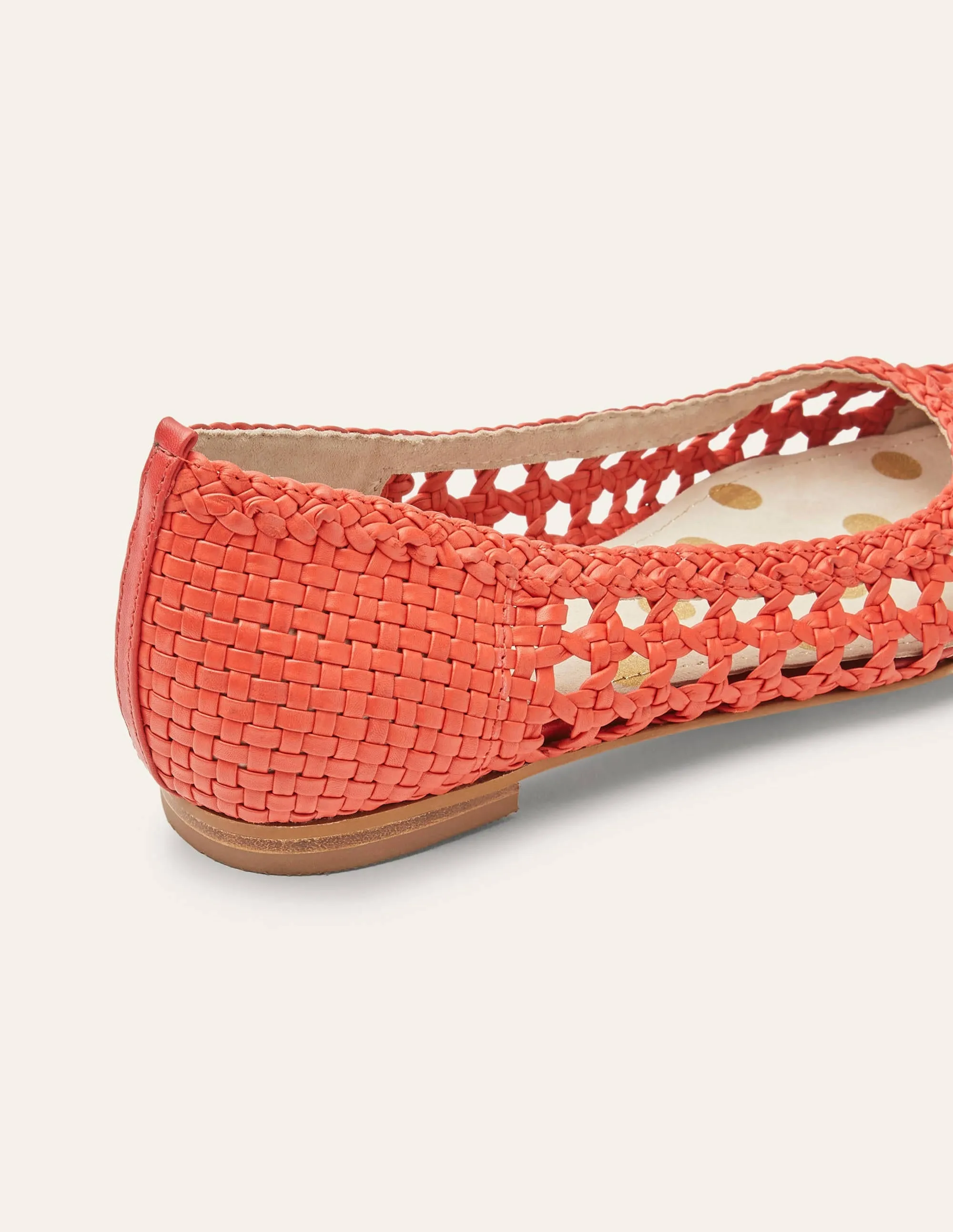 Olive Ballerinas-Red Woven