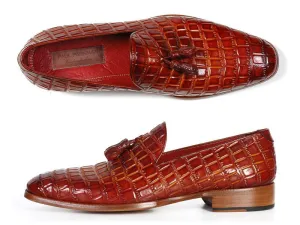 Paul Parkman Crocodile Embossed Calfskin Loafer