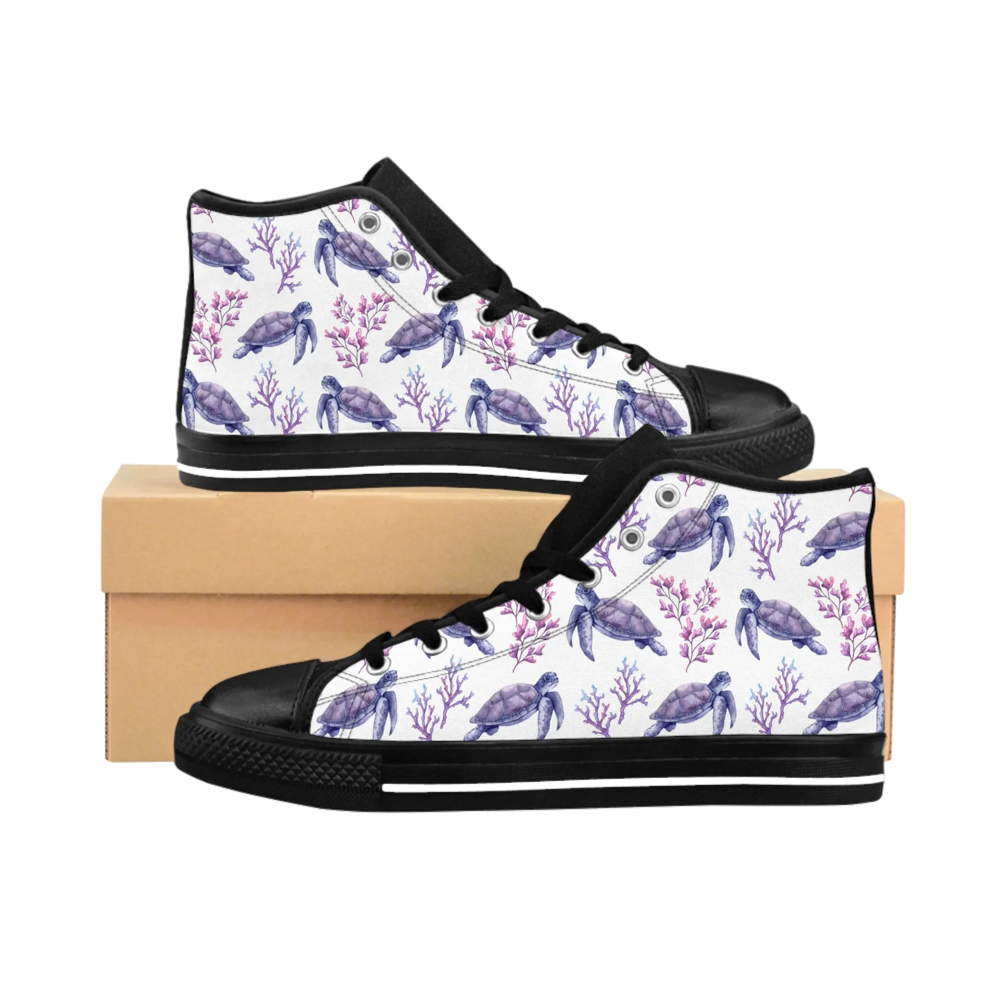 Purple Turtles Women's Classic Sneakers