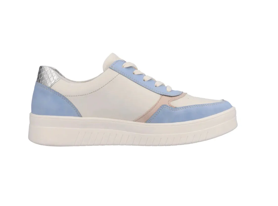 Remonte D0J01-82 Morelia Leather White And Blue Combination Trainers