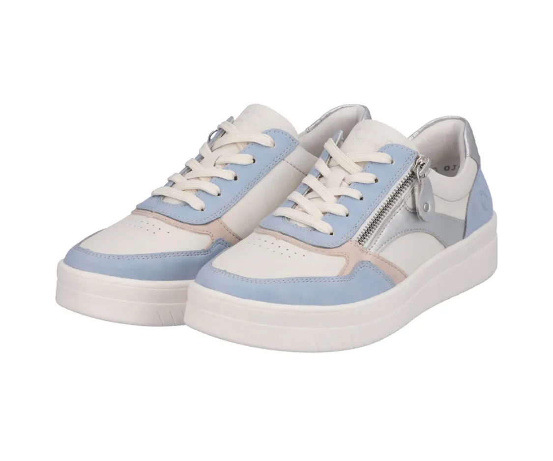 Remonte D0J01-82 Morelia Leather White And Blue Combination Trainers