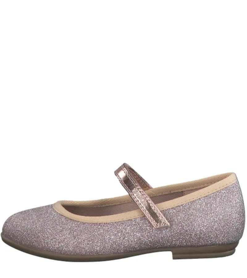 S Oliver Girls Glitter Ballet Rose Flats Shoes - 5-42401-42