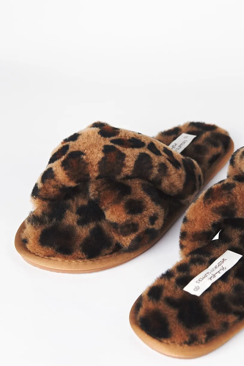 Shearling Leopard Slippers