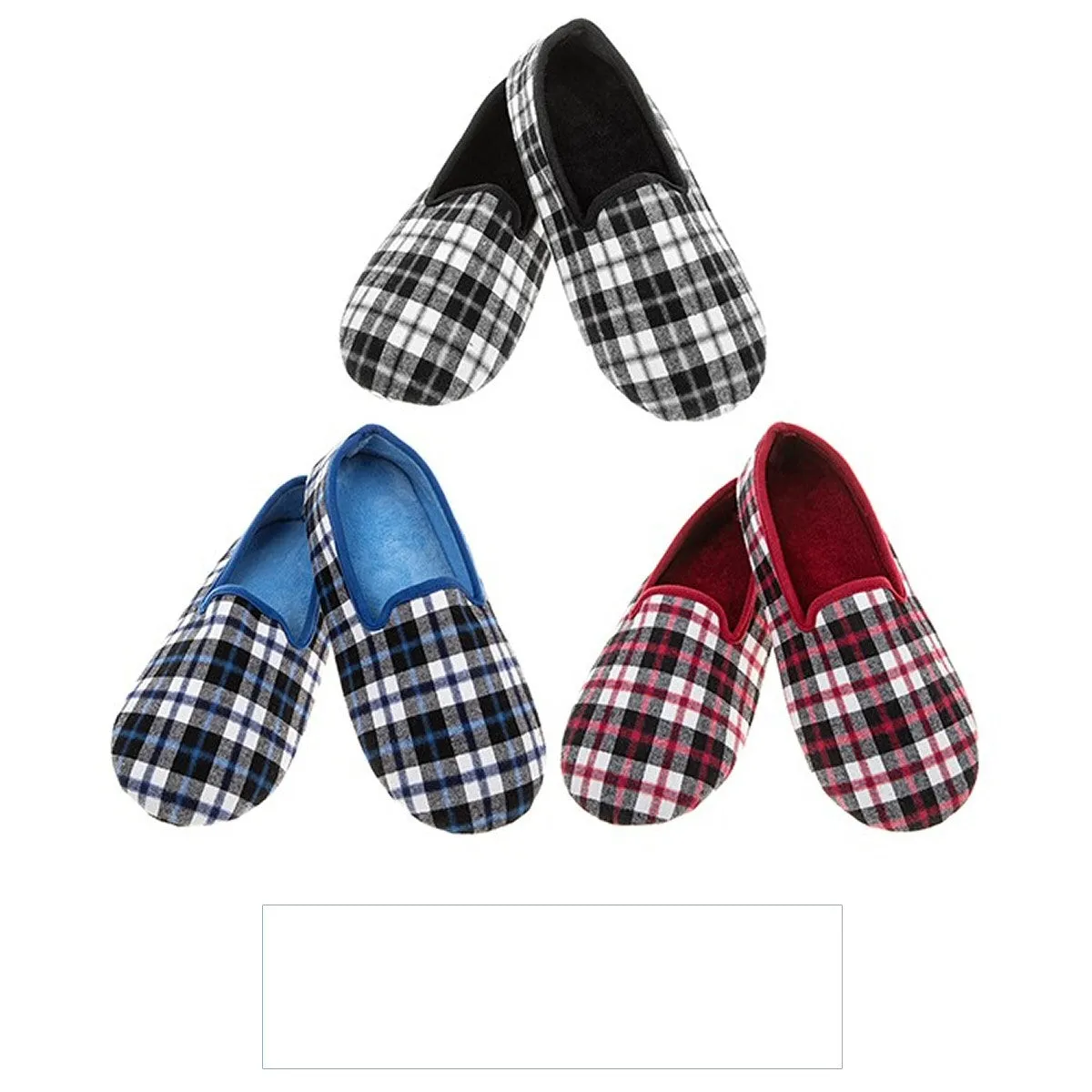 Snoozies Assorted Sizes Plaid Men's Slippers (Choice of 3)