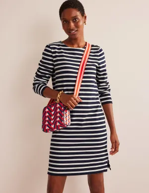 Sophie Breton Jersey Dress-Navy, Ivory Stripe