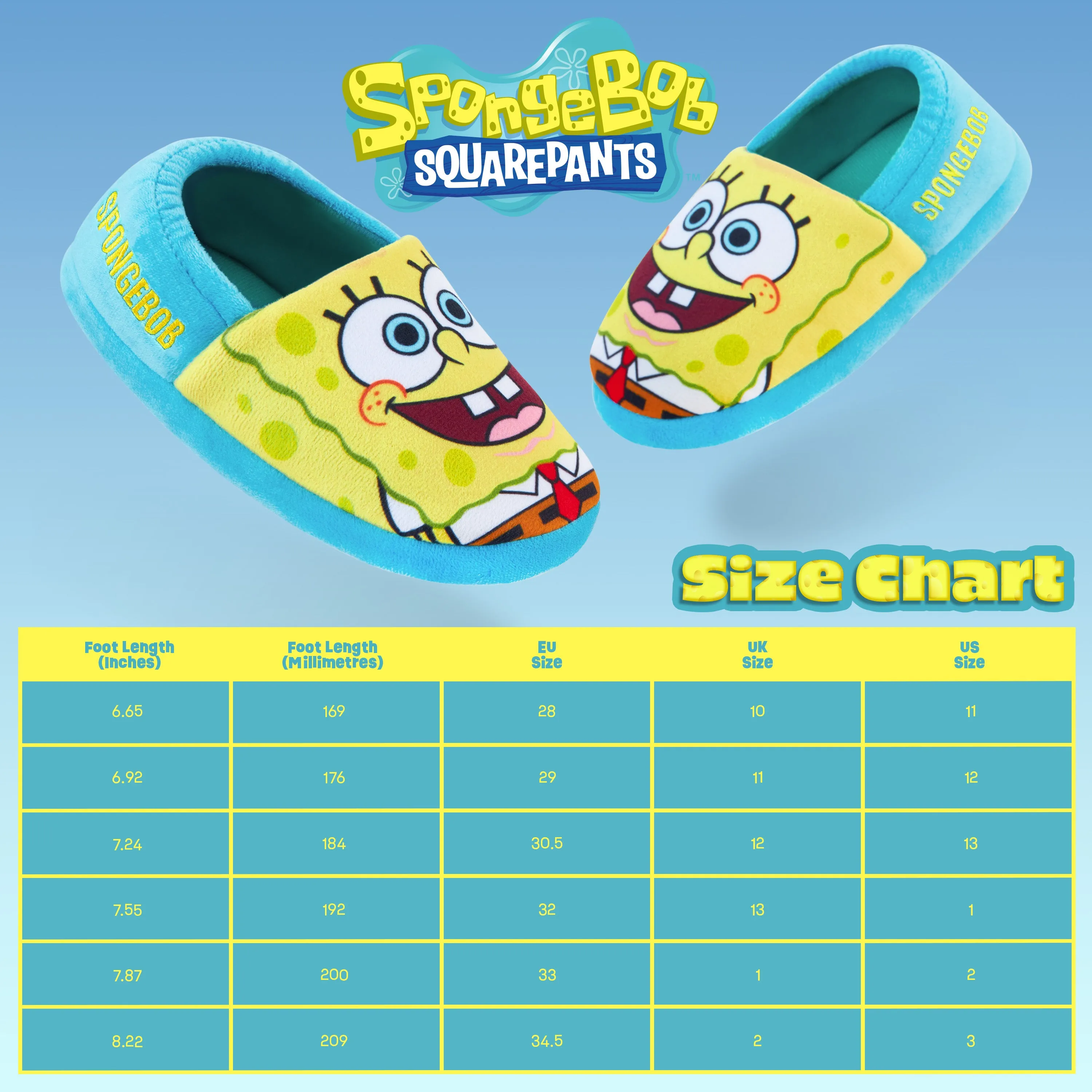 SpongeBob Squarepants Kids Slippers - SpongeBob Squarepants Kids Slippers