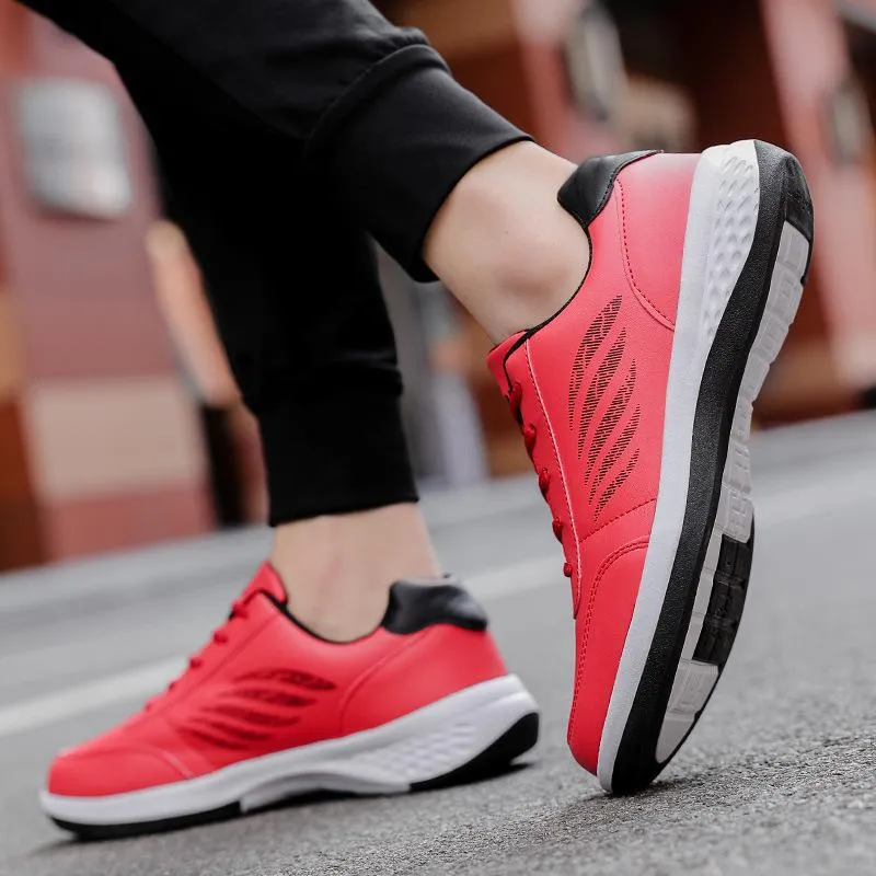 Spring & summer new leather casual breathable running shoes fashion men's shoes