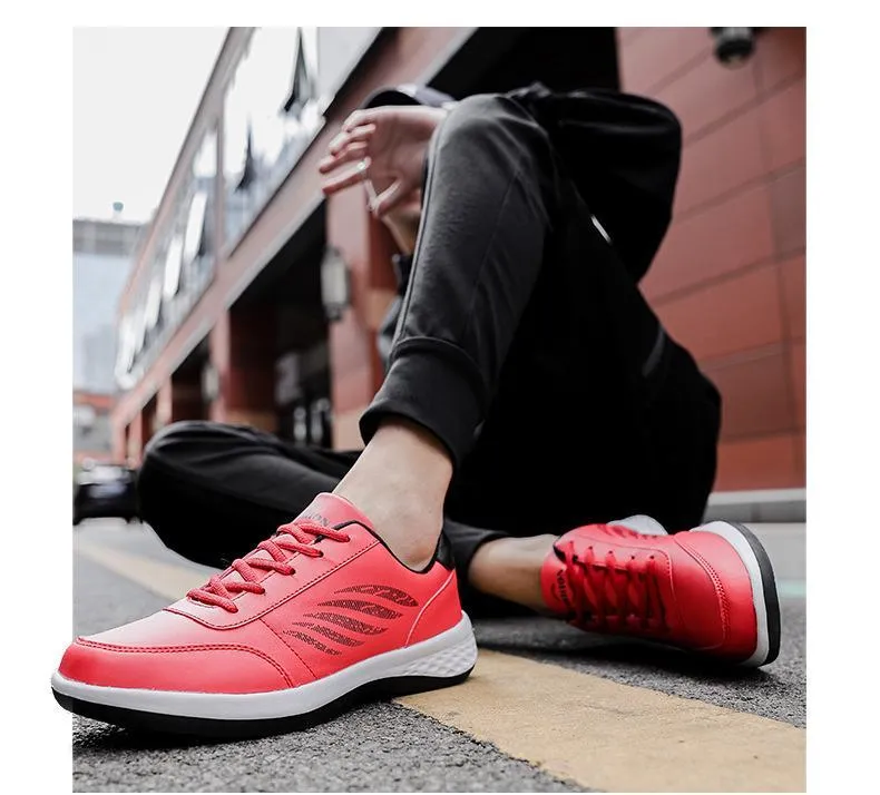 Spring & summer new leather casual breathable running shoes fashion men's shoes