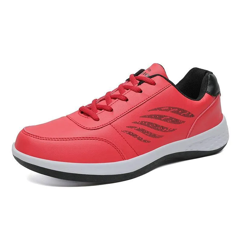 Spring & summer new leather casual breathable running shoes fashion men's shoes