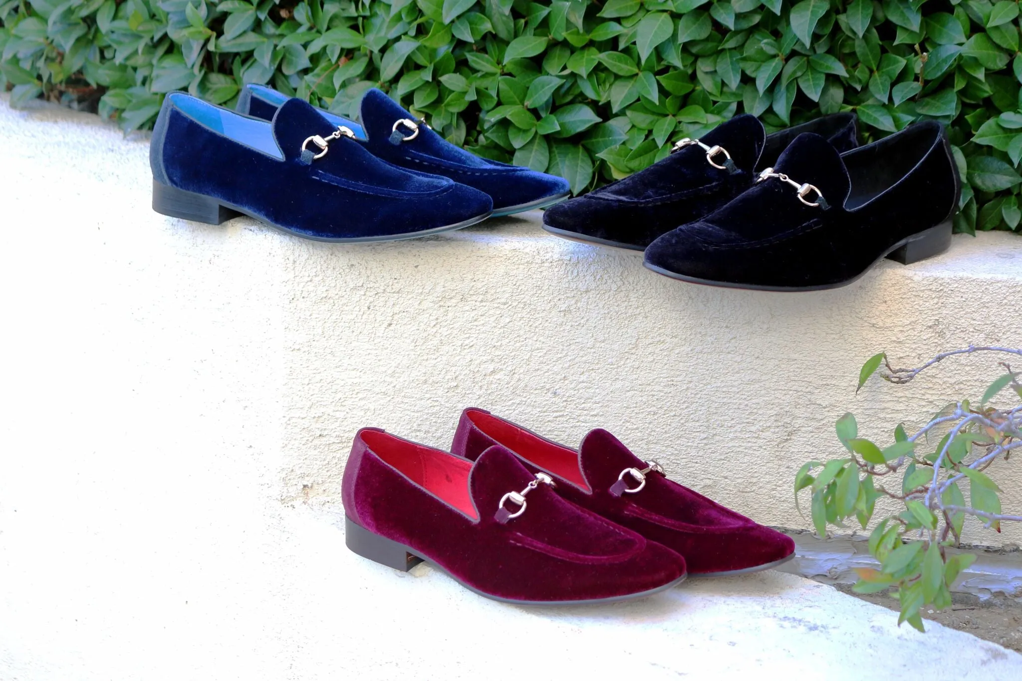 Velvet Slip-On Loafer Blue