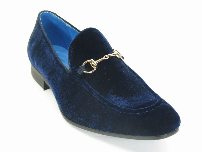 Velvet Slip-On Loafer Blue